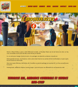Site Le Brooklyn Resto — identité visuelle, refonte web, SEO local et contenus.