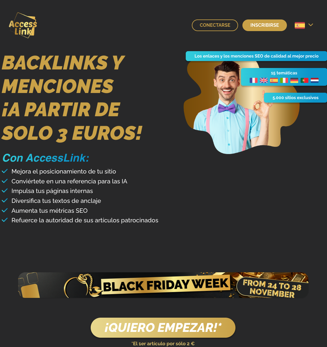 Accesslink — copywriting FR/ES/EN et optimisation SEO on-page par Evokha.